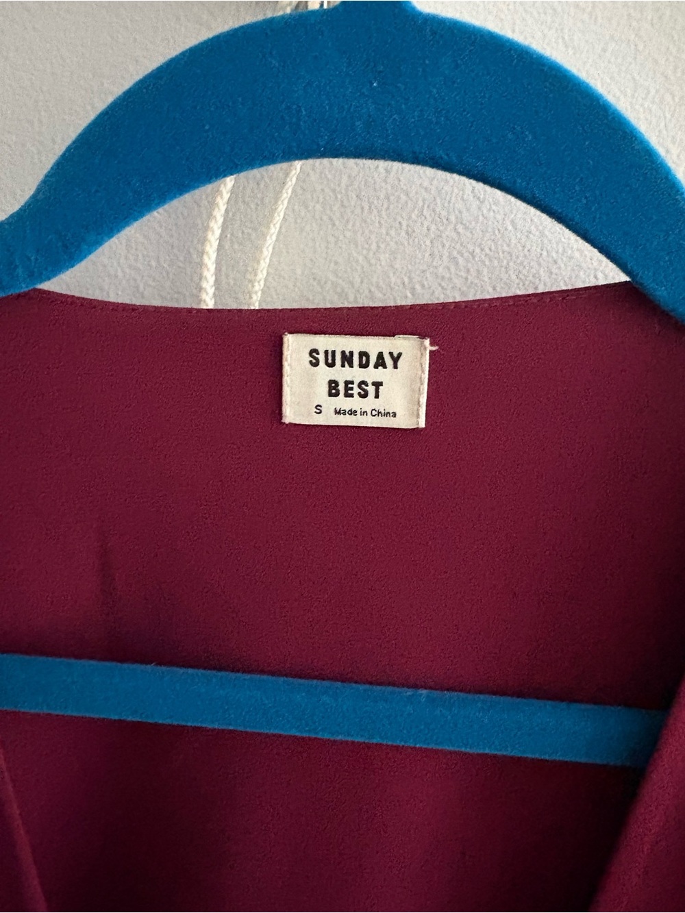 Sunday Best Deep Wine Tie-Front Ruffle Blouse - Picture 2 of 2